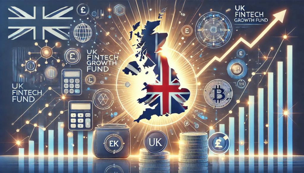  UK Fintech Growth Fund.' The image features a glowing map of the UK