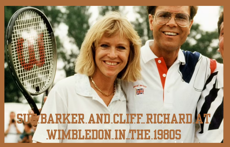 Sue Barker celebrating her French Open victory in 1976 with the winner’s trophy in Paris.
