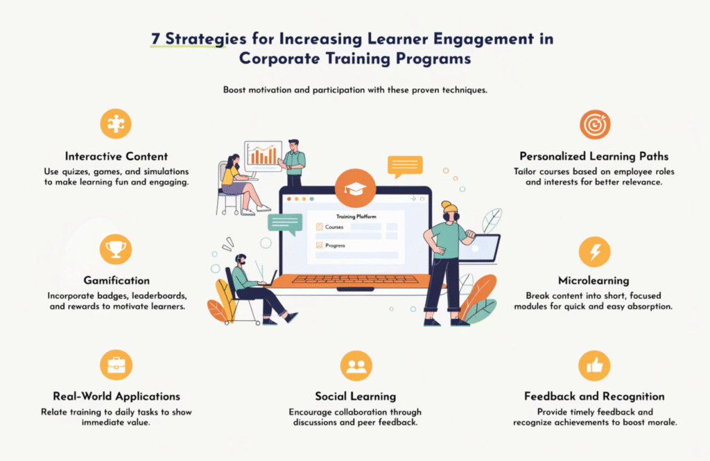 7 Strategies for Increasing Learner Engagement in Corporate Training Programs