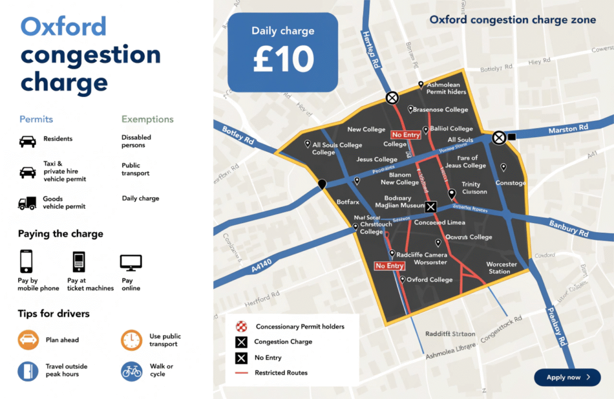 Oxford Congestion Charge Map Permits Exemptions and Practical Tips for ...